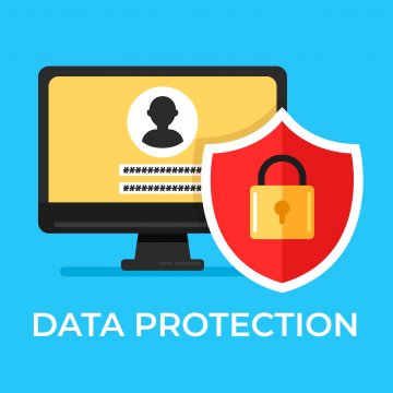 Data protection text in front of password that is blocked out